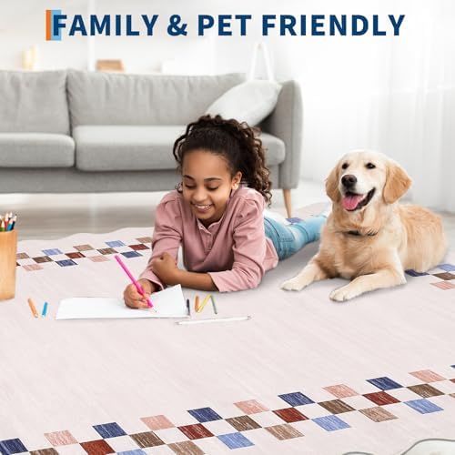 GarveeHome 8x10 Rug for Living Room Scalloped Washable Large Bedroom Rugs - Image 3