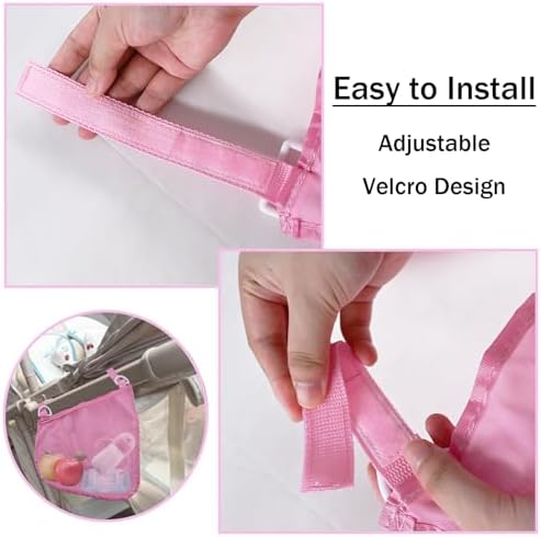 2PCS Universal Side Sling Stroller Cargo Net, Portable Storage Mesh Bag - Image 4