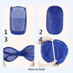 Pop Up Laundry Hamper, Mesh Laundry Basket Collapsible, Foldable Hamper - Image 3