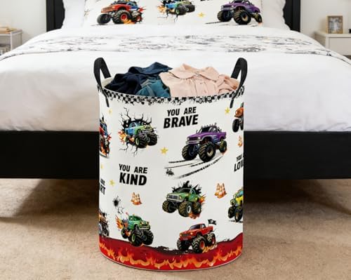 ESSME Laundry Basket, Monster Truck Hamper Collapsible Canvas Storage Bin - Image 5