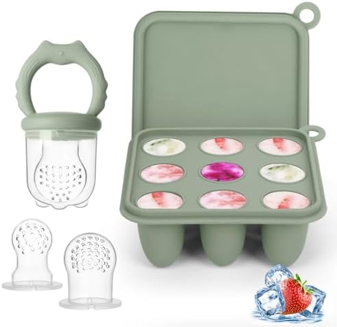 Baby Fruit Food Feeder Breastmilk Popsicle Molds, Silicone Food Freezer Tray by Lovbaby