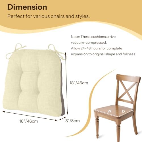Chair Cushions for Dining Chairs Set of 4 - Image 2