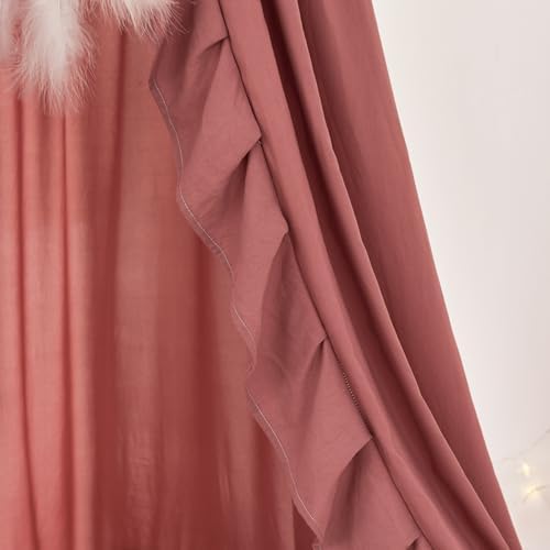Mengersi Bed Canopy for Girls, Ruffled Canopy Bed Curtains Canopy for Girls Room - Image 5