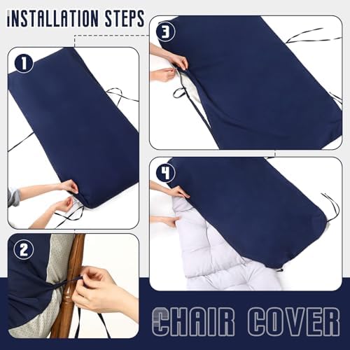 Tudomro 4 Pcs Outdoor High Back Chair Cushion Covers Waterproof Patio - Image 5