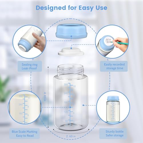 4 Pack 10oz Wide-mouth Breastmilk Storage Bottle - Image 5