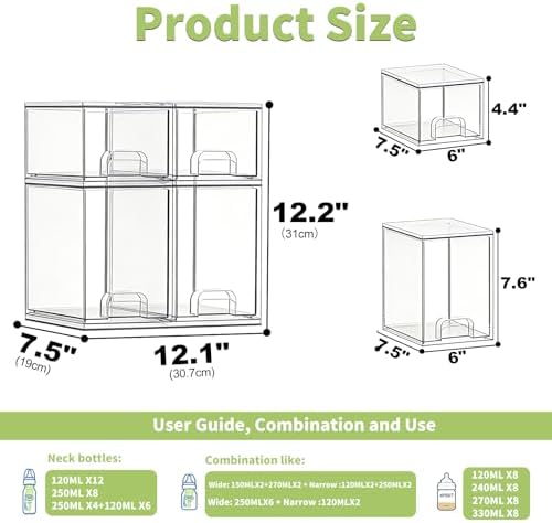 Bottle Storage Organizer Baby: Acrylic Stackable Storage Drawers - Image 2