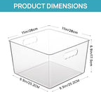 Vtopmart 6 Pack Extra Large Clear Storage Bins, 11x11 Cube Organizer - Image 2