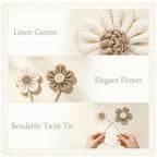 VIS'V Curtain Tiebacks, Boho Curtain Holdbacks, Cream and Khaki - Image 3
