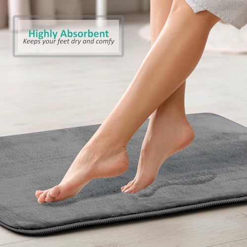 Clara Clark Bathroom Rugs, Velvet Memory Foam Bath Mat, Non-Slip Bath Rugs - Image 6