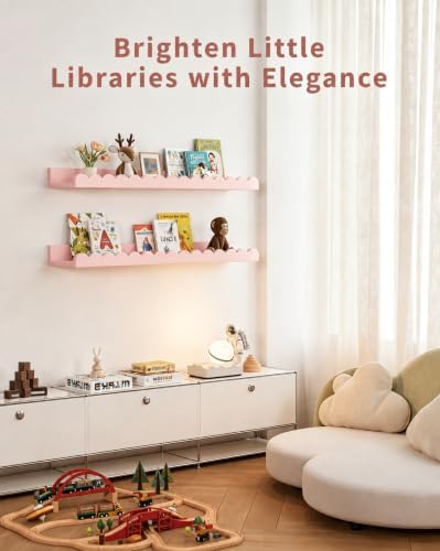 Shario Nursery Book Shelves, Scalloped Shelves, Wall Book Shelves - Image 4