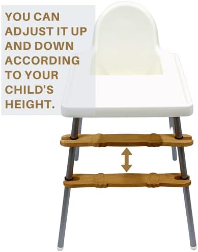 High Chair Footrest, Adjustable Non-Slip Natural Wooden Foot Rest - Image 2