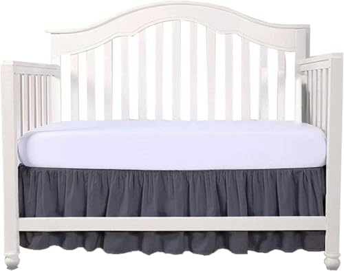 Crib Bed Skirt 28” x 52” with 14” Drop – Split Corners Dust Ruffle, Microfiber by Unknown