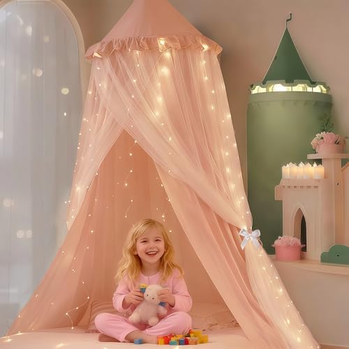Princess Bed Canopy for Girls, Double Layer Canopy Fits Twin/Full Bed - Image 2