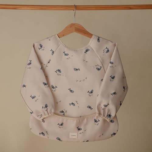 mushie Long Sleeve Baby Bib | Water Resistant Adjustable Fit - Image 3