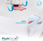 PlushDeluxe Bamboo Waterproof Mattress Protector, Twin Size, Ultra Soft - Image 3