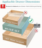 Vtopmart 6" Tall Upgrade Drawer Dividers, 12.8"-22.3" Expandable, 8 Pack - Image 3