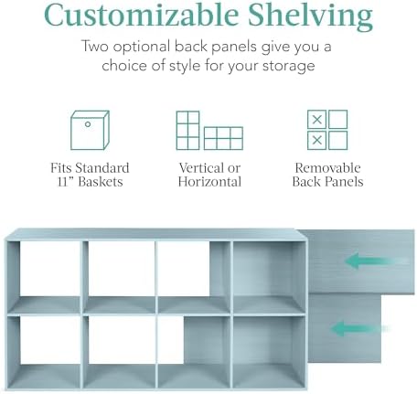 Best Choice Products Kids Bookcase 8-Cube Storage Organizer, 11in Shelf Opening - Image 3