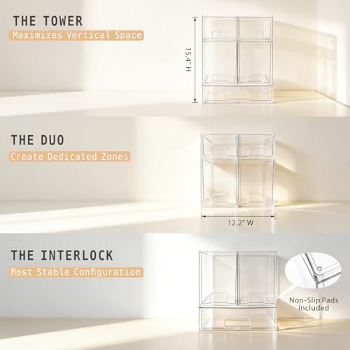 Baby Bottle Organizer, 4 Drawers Stackable Acrylic Storage - Image 4