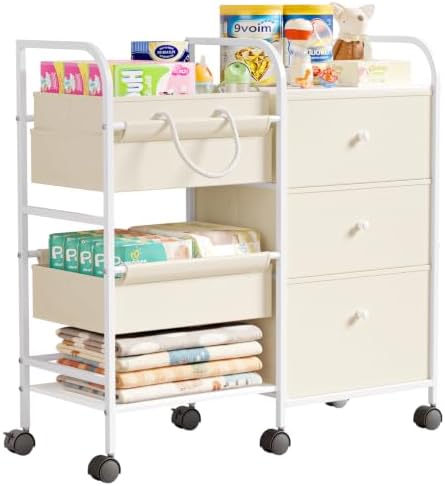 2in1 Baby Diaper Caddy Organizer and Storage Cart by BG-BABYGO