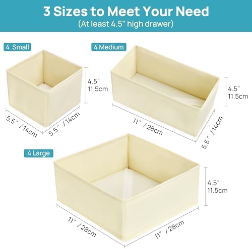 Vtopmart 12 Pack Baby Clothes Organizer, Foldable Fabric Drawer Bins - Image 6