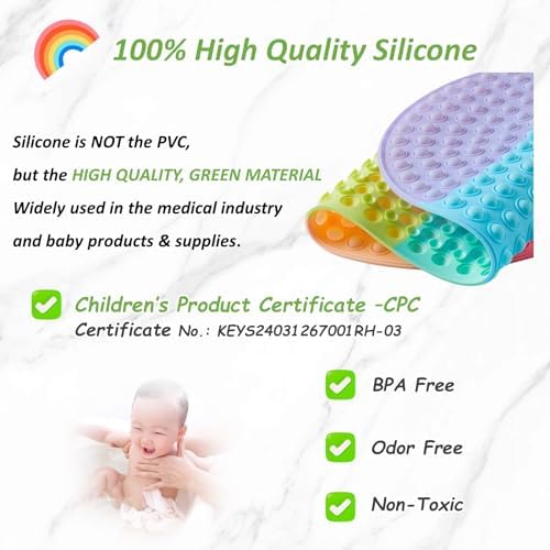 Baby Bath Mat with Pop It Bubbles – Non Slip Silicone Bathtub Mat - Image 2
