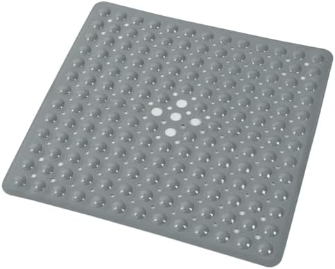 Anti-Slip Bathtub Shower Mat 21×21 Inch Opaque Gray by ERASILKEN-X