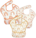 3-Pack Mess Proof Baby Bibs for Eating, Lightweight by CoolaPeach