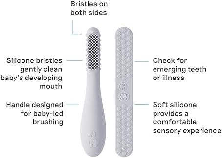 ezpz Baby-Led Toothbrush + Tongue Depressor Dual Pack - Image 2