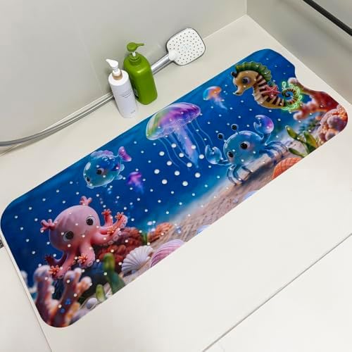 Bathtub_Shower_MAT Ocean World，Beach Bathroom Rugs/Baby Bath mat/Blue tub mat - Image 3