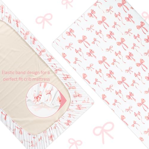 Crib Bedding Set for Baby Girls and Boys, 4 Piece Infant Nursery Bedding Sets - Image 6