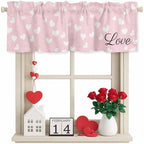 Vandarllin Pink Valentine's Day Kitchen Curtains Valances by VandarllinHomeKitchenDecor