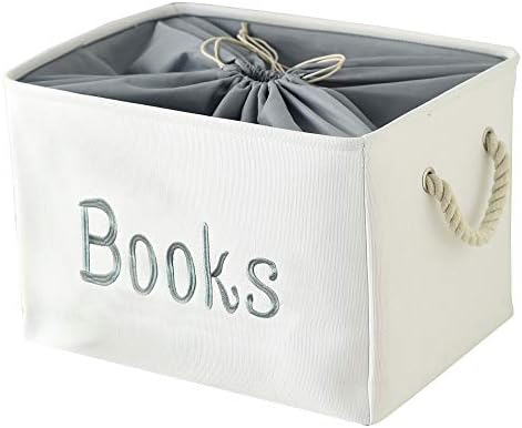 Book Basket for Kids Room, Book Storage Basket Book Organizer for Nursery Room by INough