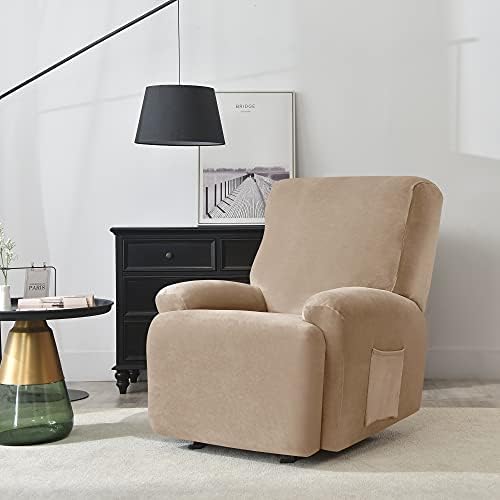 Stretch Recliner Covers, 4-Piece Ultra Soft Velvet Recliner Chair Slipcover - Image 2
