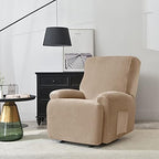 Stretch Recliner Covers, 4-Piece Ultra Soft Velvet Recliner Chair Slipcover - Image 2