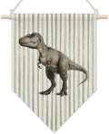 KYTWSFWS Dinosaur Nursery Wall Art Pennant Flag, Boys Room Wall Decor, Sage by Unknown