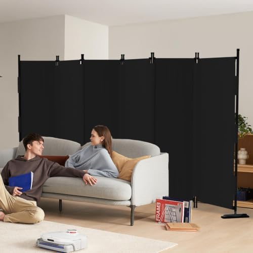 6 Panel Room Divider, 6ft Folding Screen Portable Wall Partition Room Divider by Kecreque