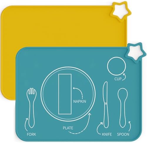 Moonkie Silicone Placemats for Baby & Kid, Stain-Proof Non-Slip Toddler Food by Moonkie