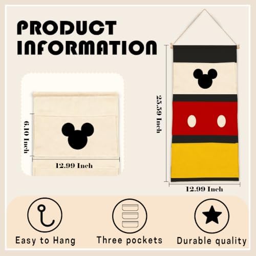 Cartoon 3-Pocket Hanging Wall Organizer, Practical Door Pocket Storage - Image 3