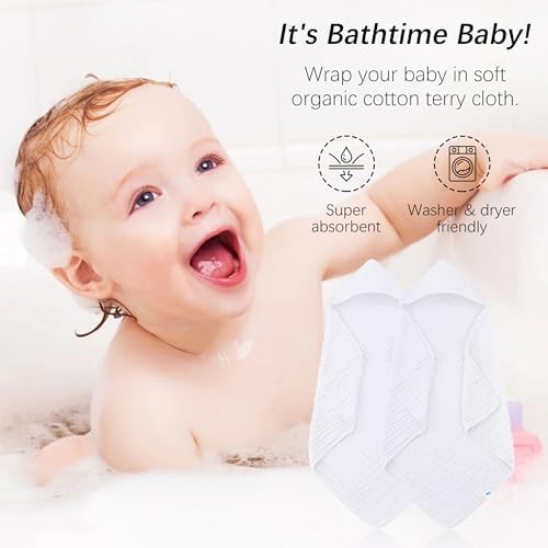SWEET DOLPHIN Muslin Hooded Baby Bath Towels - Image 3