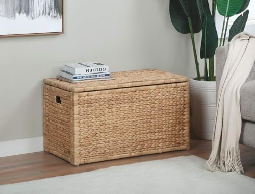 eHemco Water Hyacinth Wicker Storage Trunk, 30x17.5x17.5 Inches - Image 2