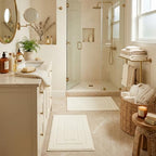GRANNY SAYS Cream Bathroom Rugs Set 2 Piece, Soft Microfiber Bath Mats - Image 6