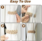 SRG Curtain Tiebacks for Curtains 4 Pack, Decorative Curtain Holdbacks for - Image 3