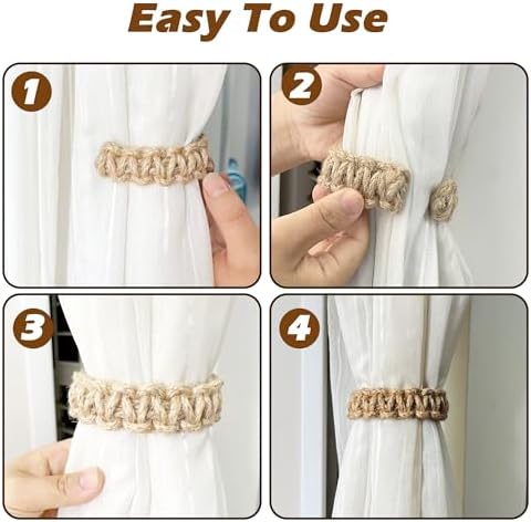 SRG Curtain Tiebacks for Curtains 4 Pack, Decorative Curtain Holdbacks for - Image 3