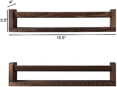 JORIKCHUO Nursery Book Shelves, Kitchen Spice Rack, or Rustic Wall Mounted - Image 3