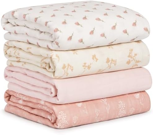 Muslin Swaddle Blankets for Newborn, Cotton Receiving Blanket by CivaruaKids