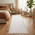 GarveeHome 2.5x8 Scalloped Washable Runner Rug Non Slip Hallway Kitchen Rug by GarveeHome