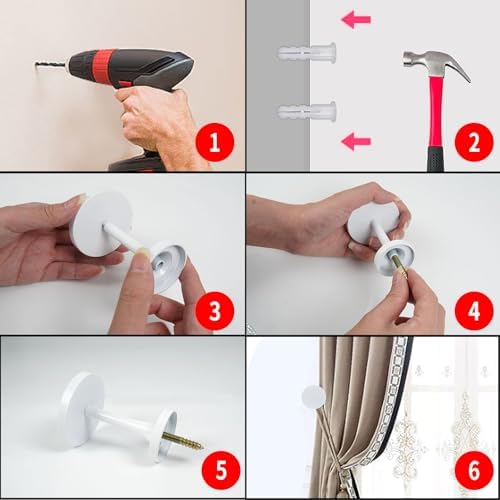 Curtain Tiebacks 2 Pack Curtain Holdbacks Zinc Alloy Curtain Tie Backs Wall - Image 4