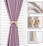 NICEEC 6 Pack Wooden Ball Magnetic Curtain Tiebacks Boho Home Decor Drape Tie - Image 3
