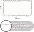 ORTIGIA Long Cute Scalloped Bathroom Rugs Runner, Fun Gray Plush Microfiber - Image 2