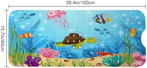 LNOND Bath Mat for Tub for Kids, Sea Turtle Bathtub Mat, Kids Bath Mats for - Image 3